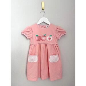 Shrimp & Gritz Girl’s Back to School Apple Layered Dress Sz 6